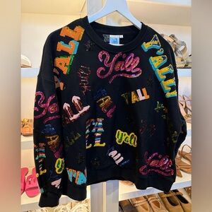 Queen Of Sparkles black 'Y'all Medium Sweatshirt